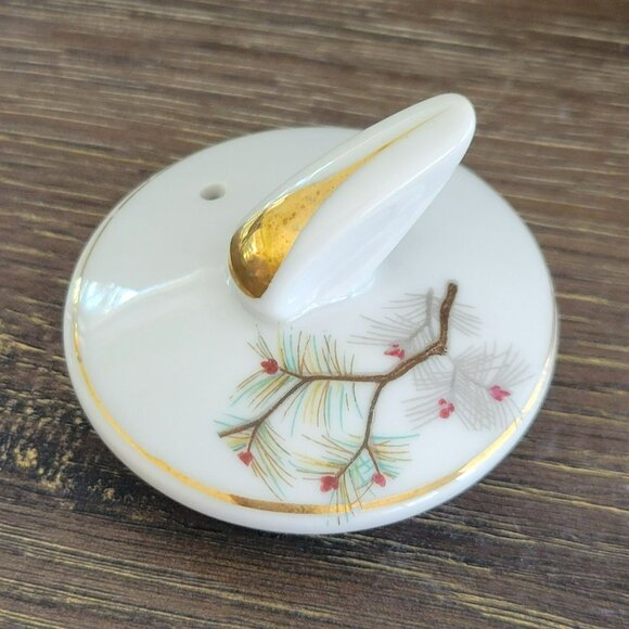 Vintage Pinecone Porcelain Coffee/Tea Pot With Lid, Brown & Gold Tree Branch & - Picture 6 of 13